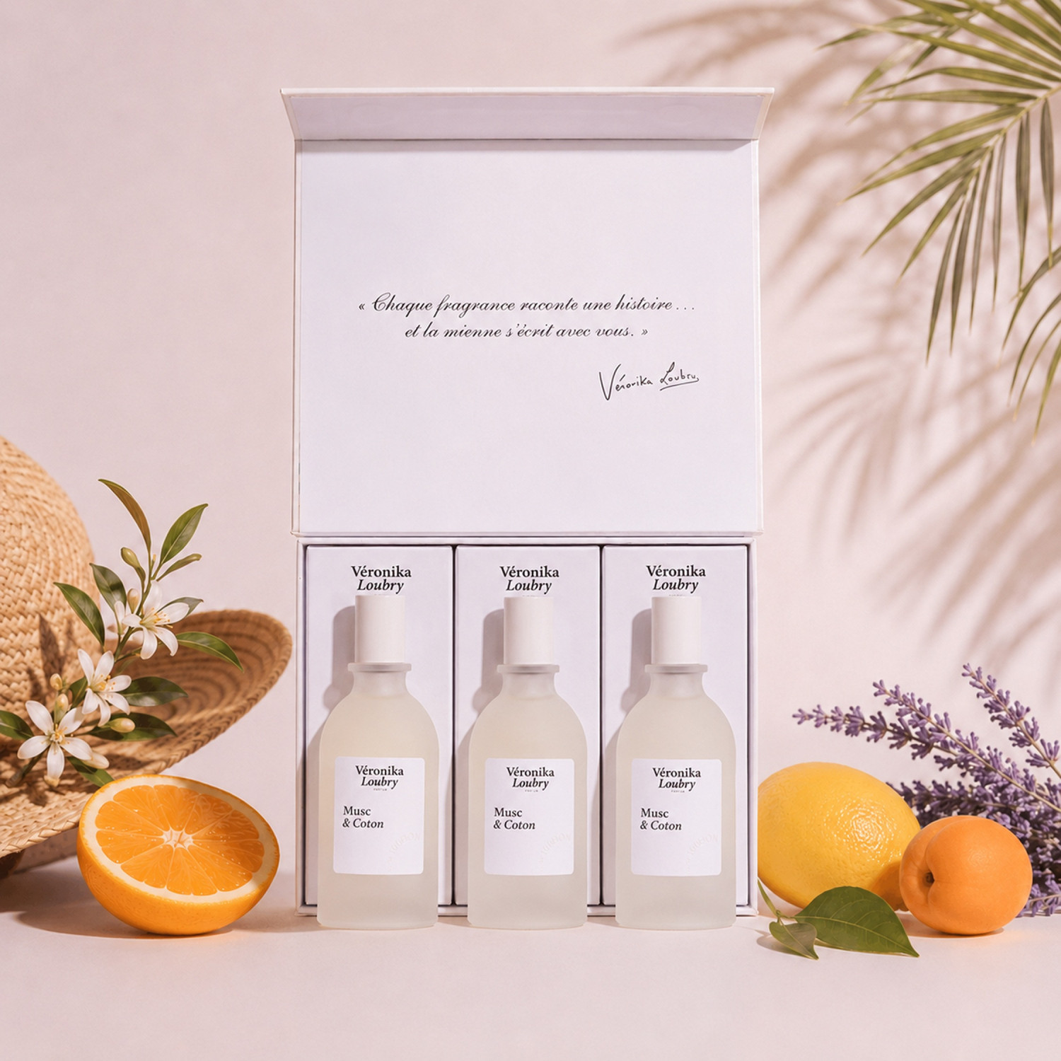 Coffret Trio 3 x 50ml – 3 parfum Musc & Coton | Véronika Loubry Parfum