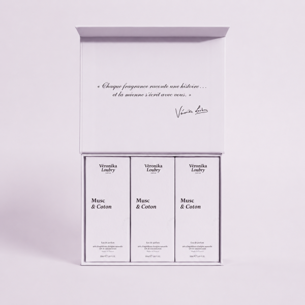 Coffret Trio 3 x 50ml – 3 parfum Musc & Coton | Véronika Loubry Parfum