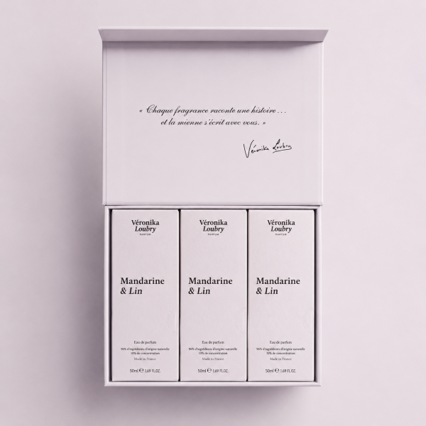 Coffret Trio 3 x 50ml – 3 parfum Mandarine & Lin | Véronika Loubry Parfum
